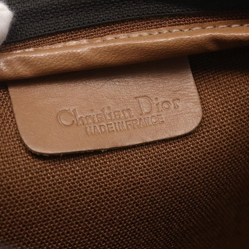 Authentic Christian Dior Honeycomb Canvas Shoulder Bag PVC Black Gold - Picture 8 of 16